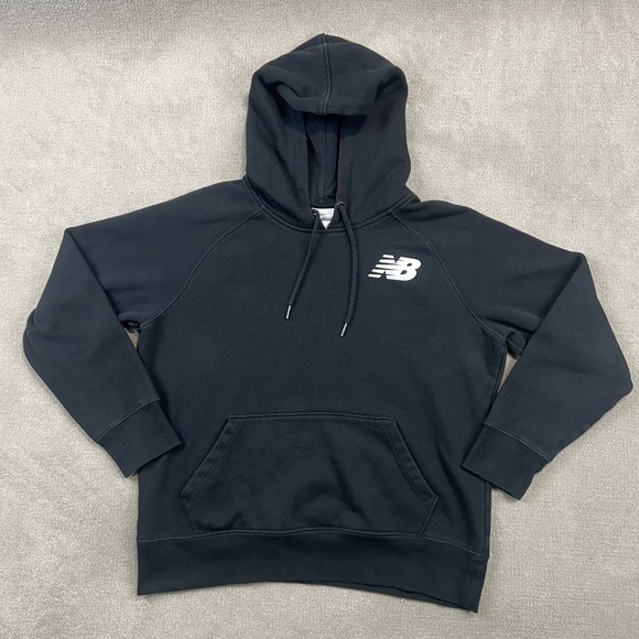 New Balance Hoodie Size Small Womens Black Essentials Stacked Logo Pullover — photo 2